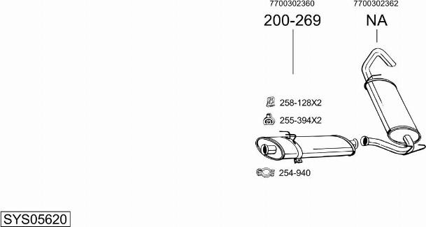 Bosal SYS05620 - Система випуску ОГ autocars.com.ua