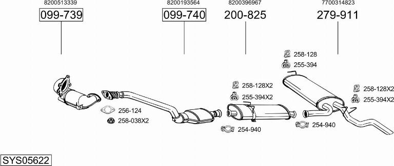 Bosal SYS05622 - Система випуску ОГ autocars.com.ua