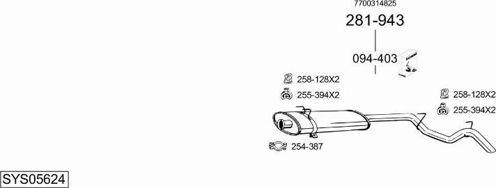 Bosal SYS05624 - Система випуску ОГ autocars.com.ua