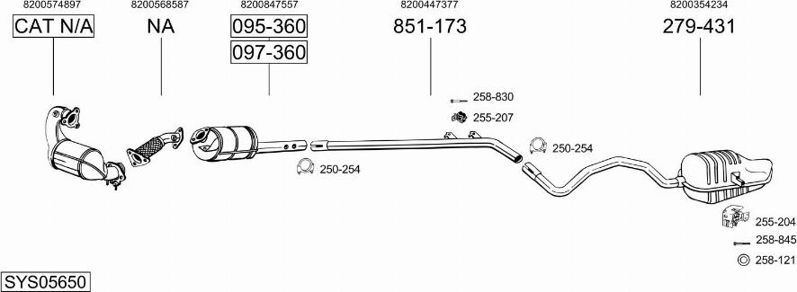 Bosal SYS05650 - Система випуску ОГ autocars.com.ua