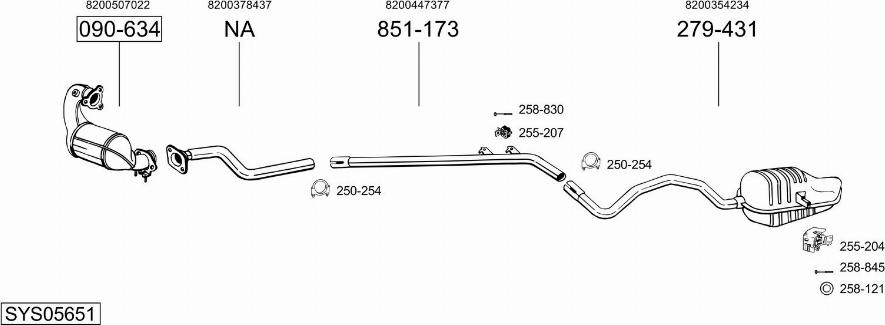 Bosal SYS05651 - Система випуску ОГ autocars.com.ua