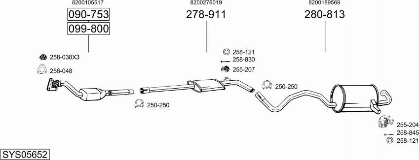 Bosal SYS05652 - Система випуску ОГ autocars.com.ua