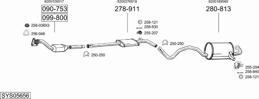 Bosal SYS05656 - Система випуску ОГ autocars.com.ua