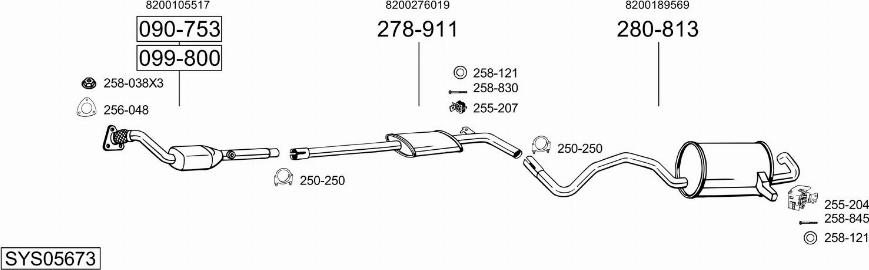 Bosal SYS05673 - Система випуску ОГ autocars.com.ua