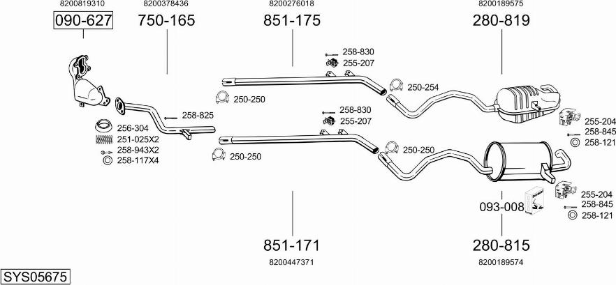 Bosal SYS05675 - Система випуску ОГ autocars.com.ua