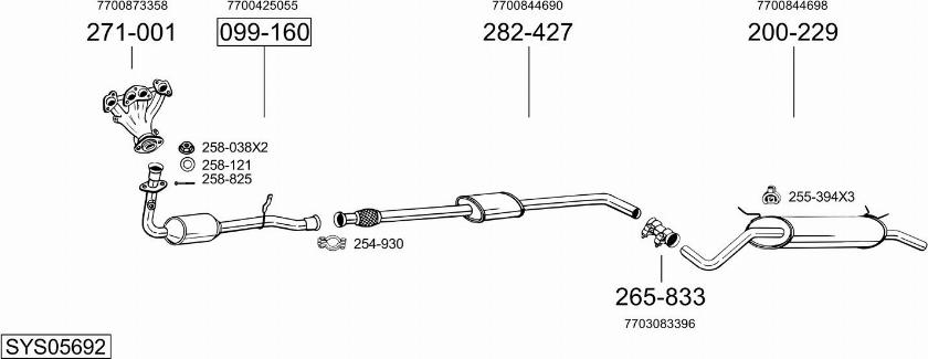 Bosal SYS05692 - Система випуску ОГ autocars.com.ua