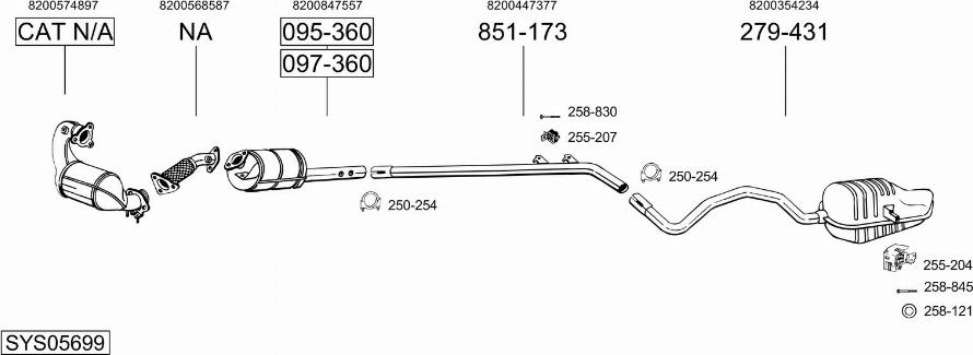 Bosal SYS05699 - Система випуску ОГ autocars.com.ua