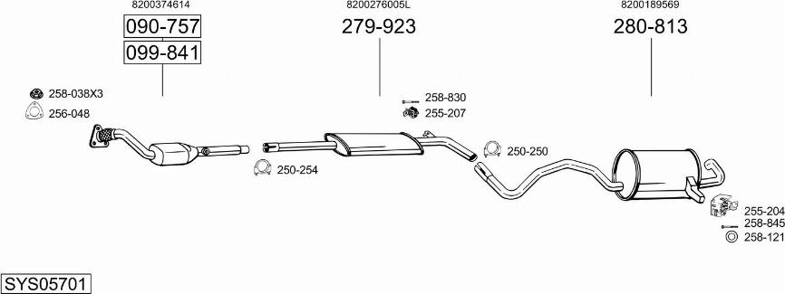Bosal SYS05701 - Система випуску ОГ autocars.com.ua