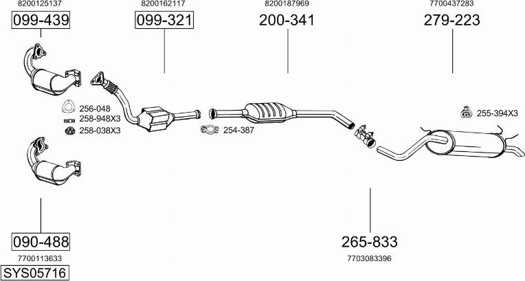 Bosal SYS05716 - Система випуску ОГ autocars.com.ua