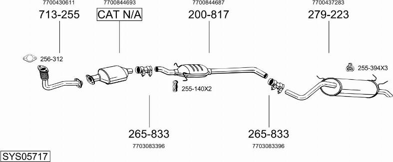 Bosal SYS05717 - Система випуску ОГ autocars.com.ua
