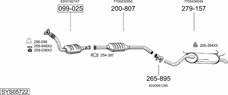 Bosal SYS05722 - Система випуску ОГ autocars.com.ua