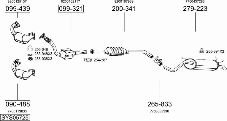 Bosal SYS05725 - Система випуску ОГ autocars.com.ua
