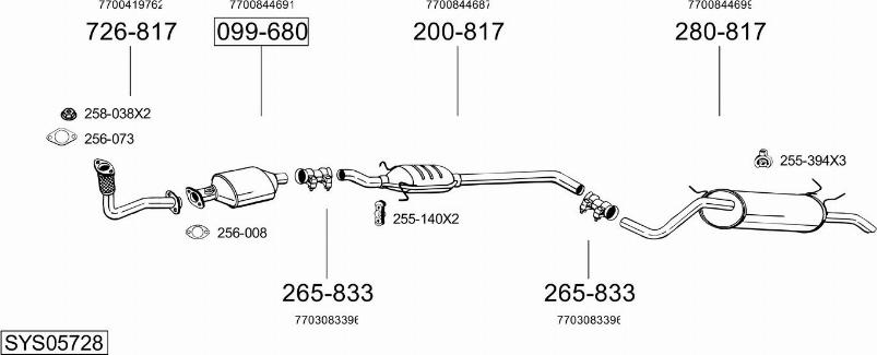 Bosal SYS05728 - Система випуску ОГ autocars.com.ua