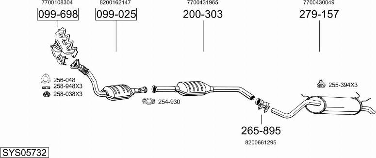 Bosal SYS05732 - Система випуску ОГ autocars.com.ua
