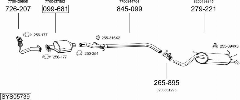 Bosal SYS05739 - Система випуску ОГ autocars.com.ua