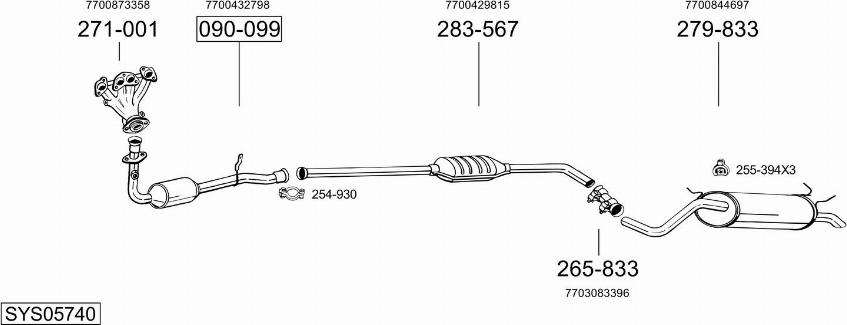 Bosal SYS05740 - Система випуску ОГ autocars.com.ua