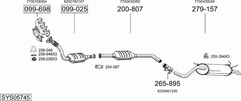 Bosal SYS05745 - Система випуску ОГ autocars.com.ua