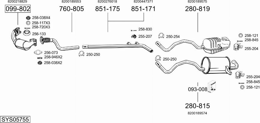 Bosal SYS05755 - Система випуску ОГ autocars.com.ua
