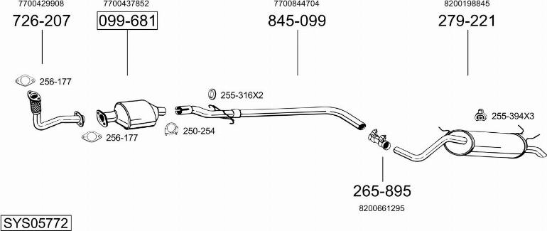 Bosal SYS05772 - Система випуску ОГ autocars.com.ua