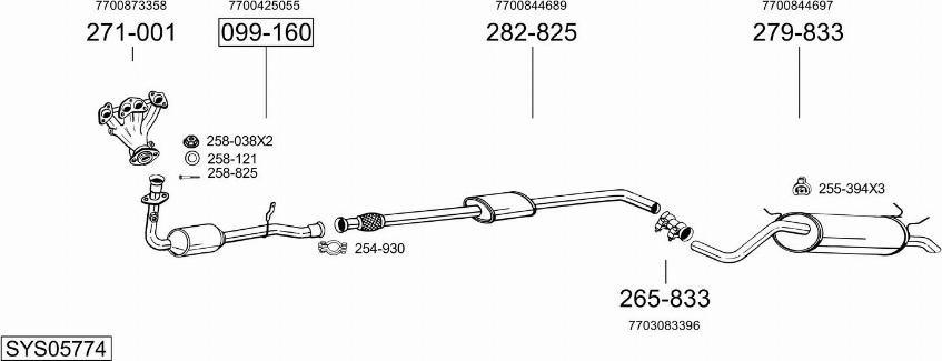 Bosal SYS05774 - Система випуску ОГ autocars.com.ua