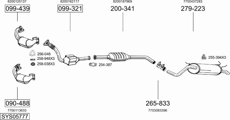 Bosal SYS05777 - Система випуску ОГ autocars.com.ua