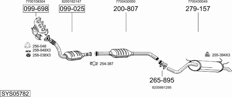 Bosal SYS05782 - Система випуску ОГ autocars.com.ua