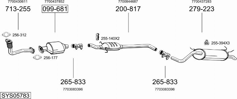 Bosal SYS05783 - Система випуску ОГ autocars.com.ua