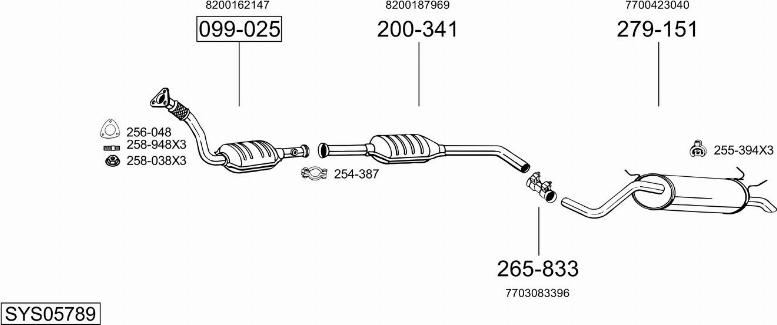 Bosal SYS05789 - Система випуску ОГ autocars.com.ua