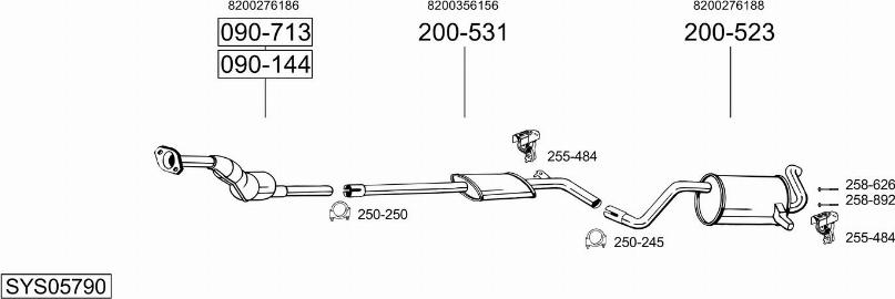 Bosal SYS05790 - Система випуску ОГ autocars.com.ua