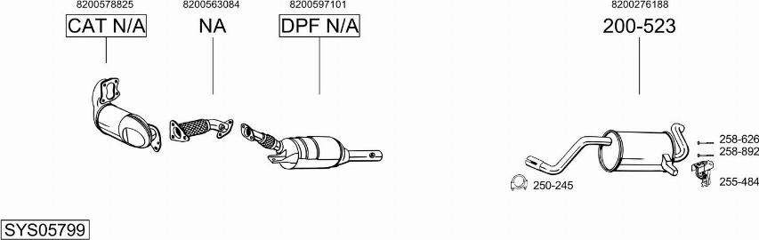 Bosal SYS05799 - Система випуску ОГ autocars.com.ua