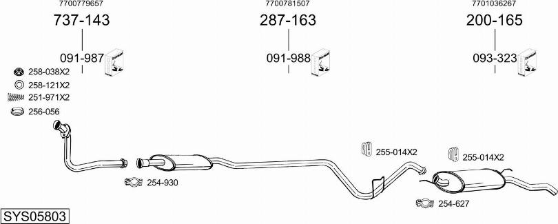 Bosal SYS05803 - Система випуску ОГ autocars.com.ua