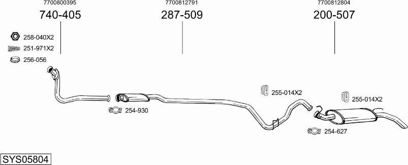 Bosal SYS05804 - Система випуску ОГ autocars.com.ua