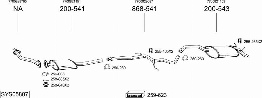 Bosal SYS05807 - Система випуску ОГ autocars.com.ua
