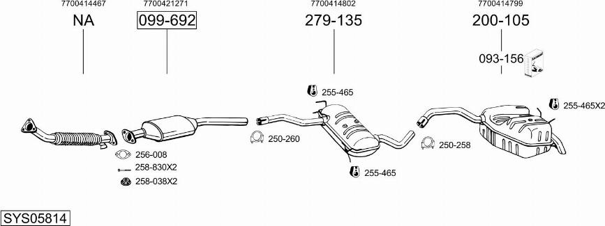 Bosal SYS05814 - Система випуску ОГ autocars.com.ua