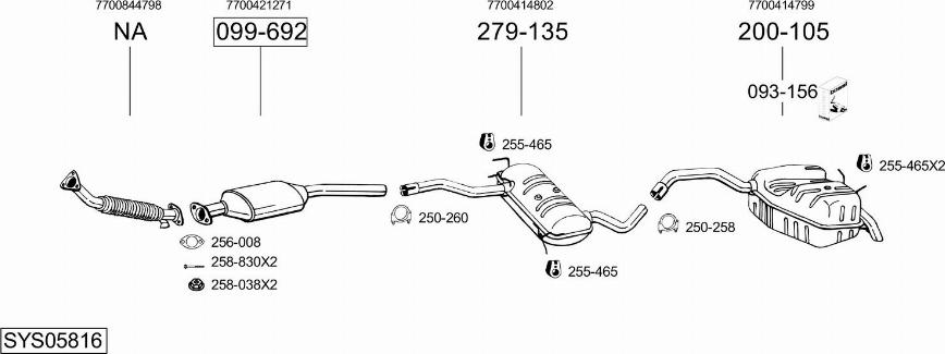Bosal SYS05816 - Система випуску ОГ autocars.com.ua