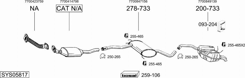 Bosal SYS05817 - Система випуску ОГ autocars.com.ua