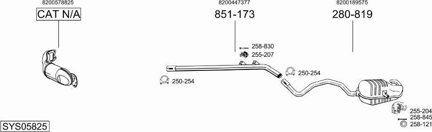 Bosal SYS05825 - Система выпуска ОГ avtokuzovplus.com.ua