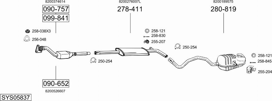 Bosal SYS05837 - Система випуску ОГ autocars.com.ua