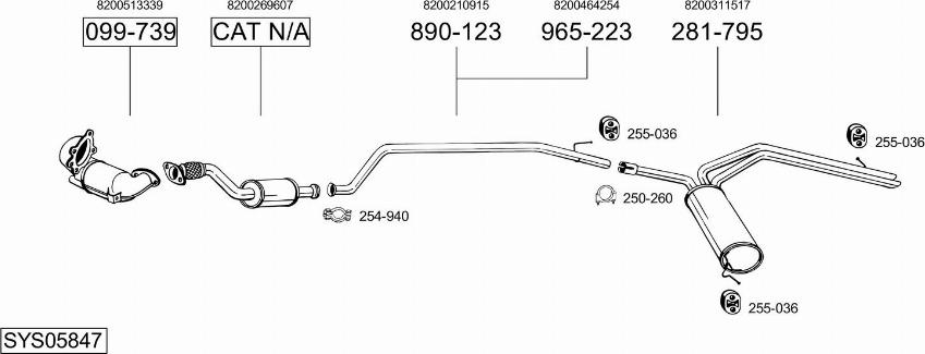 Bosal SYS05847 - Система випуску ОГ autocars.com.ua