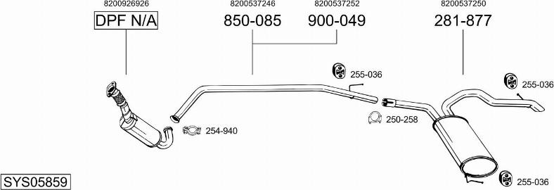 Bosal SYS05859 - Система выпуска ОГ avtokuzovplus.com.ua