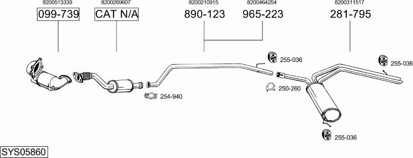 Bosal SYS05860 - Система випуску ОГ autocars.com.ua