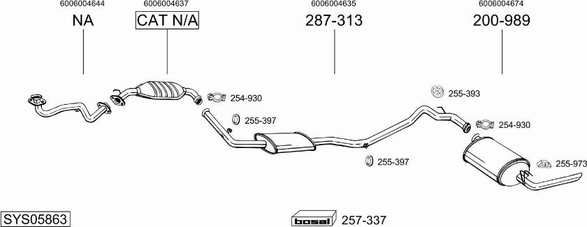 Bosal SYS05863 - Система випуску ОГ autocars.com.ua