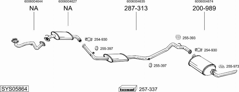 Bosal SYS05864 - Система випуску ОГ autocars.com.ua