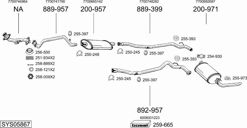 Bosal SYS05867 - Система випуску ОГ autocars.com.ua