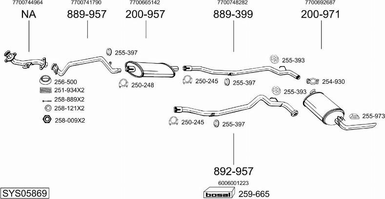 Bosal SYS05869 - Система випуску ОГ autocars.com.ua