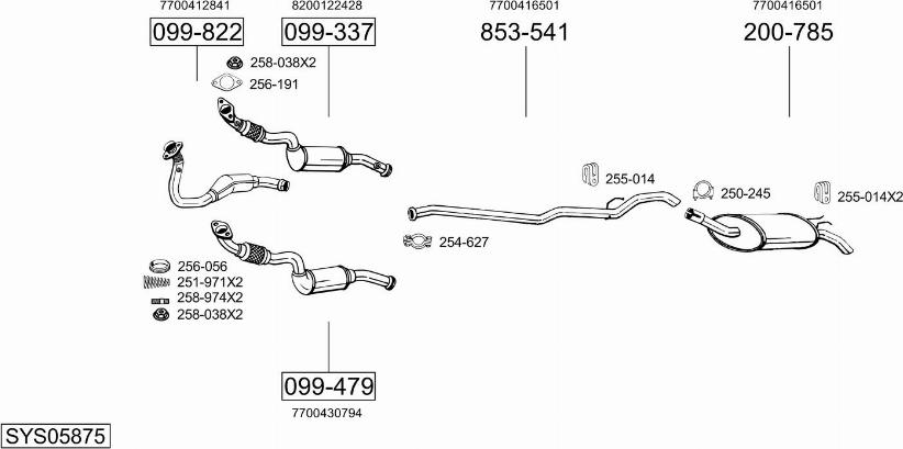 Bosal SYS05875 - Система випуску ОГ autocars.com.ua