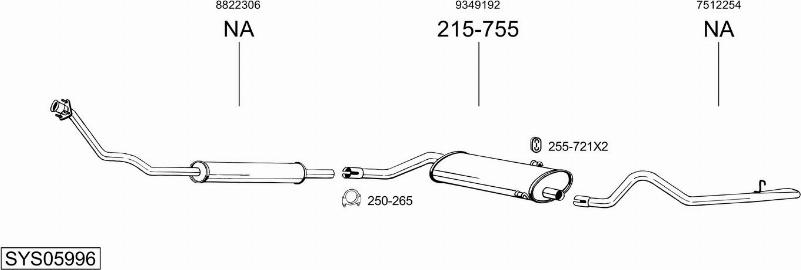 Bosal SYS05996 - Система випуску ОГ autocars.com.ua