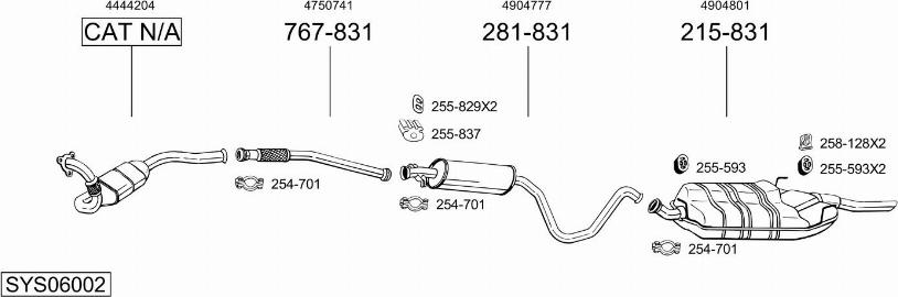 Bosal SYS06002 - Система випуску ОГ autocars.com.ua
