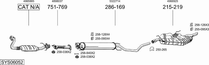 Bosal SYS06052 - Система випуску ОГ autocars.com.ua