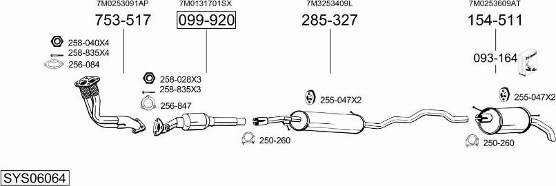 Bosal SYS06064 - Система випуску ОГ autocars.com.ua